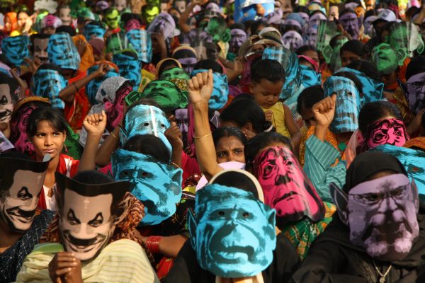 a climate change protest in Bangladesh 