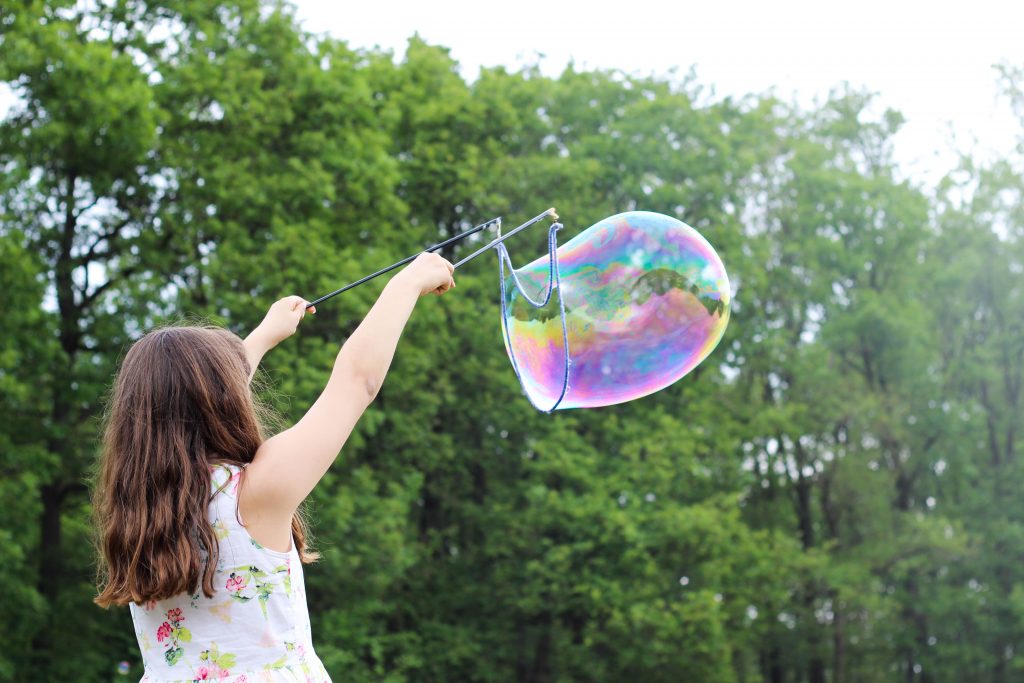 Child with bubble