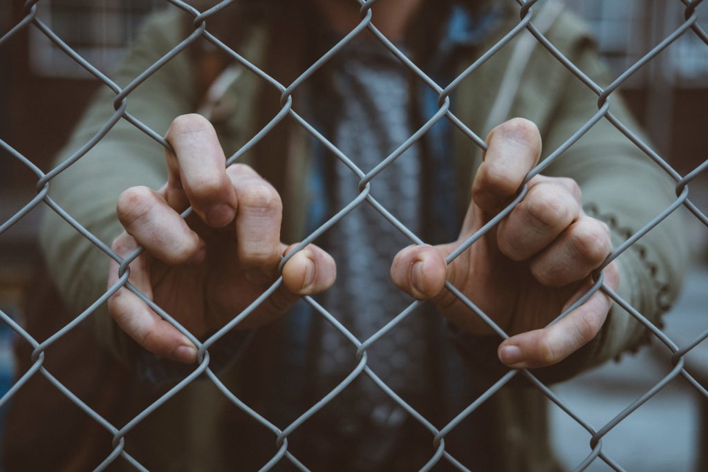 hands in fence