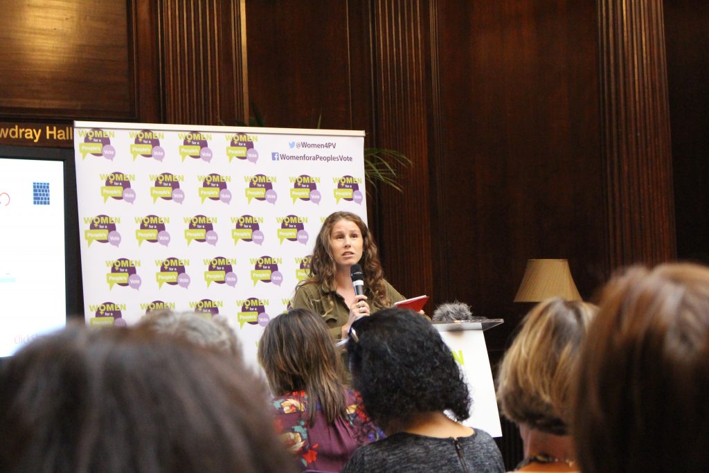 Caroline Criado Perez at the launch of women for people's vote