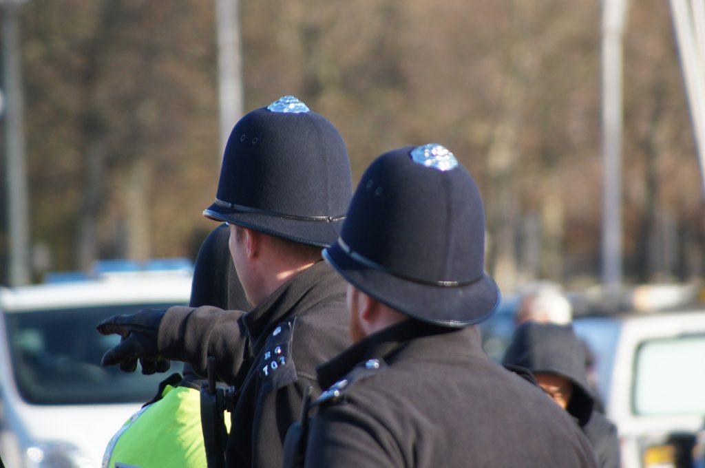 police officers with helmets