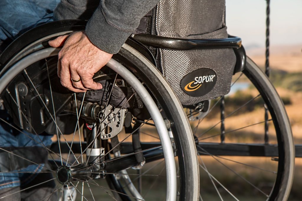Steve PB pixabay https://pixabay.com/en/wheelchair-disability-injured-749985/